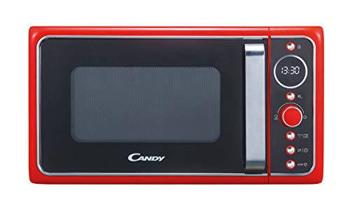 Candy, Divo G20CMB, forno a microonde con grill 20 l, 1200 W, 9 programmi, Express cooking, timer, display digitale circolare, 6 livelli di potenza, Rosso