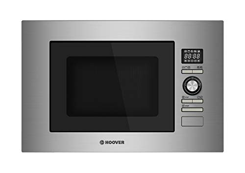 Hoover HHMB20/1GDFX – Microonde integrato con grill, 20 litri, 800 W-1000 W, 10 automatici, scongelamento automatico, forno a microonde senza cornice, inox